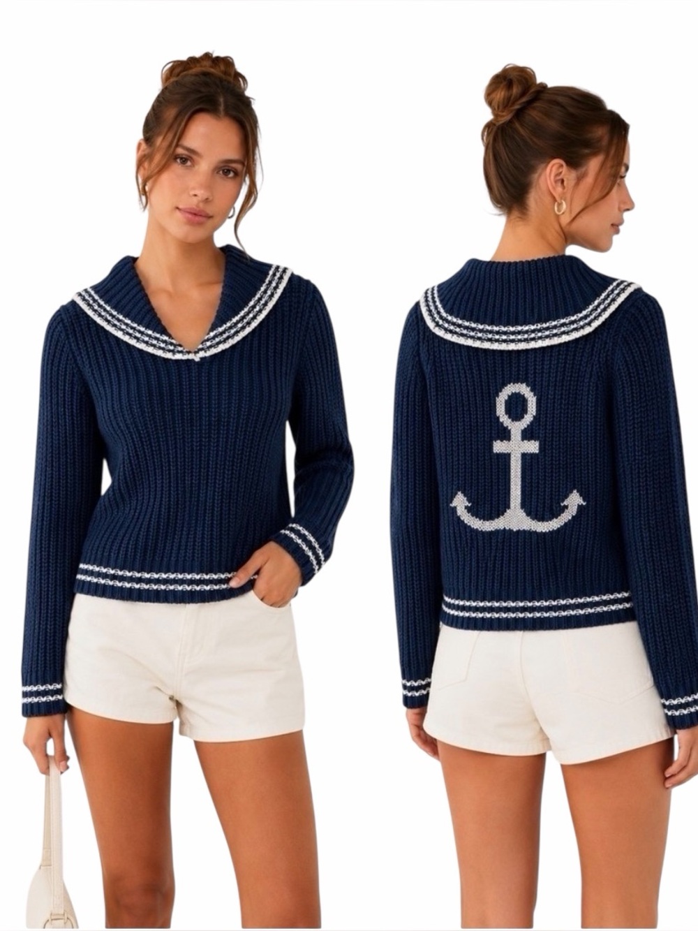 NWT: Viral Marled Anchor Sweater, Women’s Small